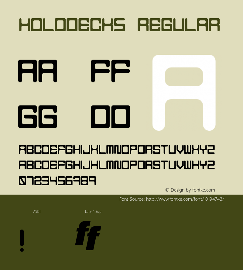 Holodeck5 Regular 001.000 Font Sample