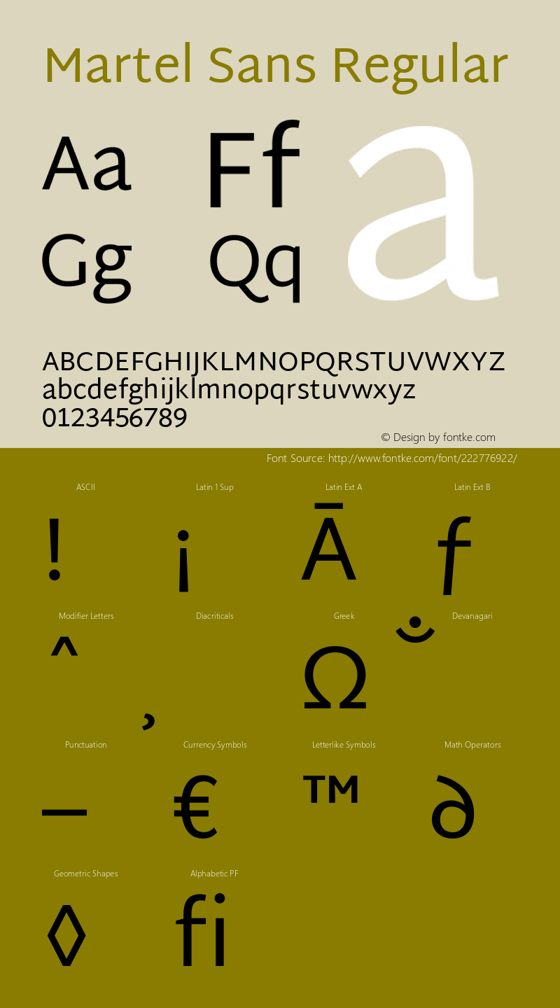 Martel Sans Regular Version 1.002; ttfautohint (v1.1) -l 5 -r 5 -G 72 -x 0 -D latn -f none -w gGD -W -c图片样张