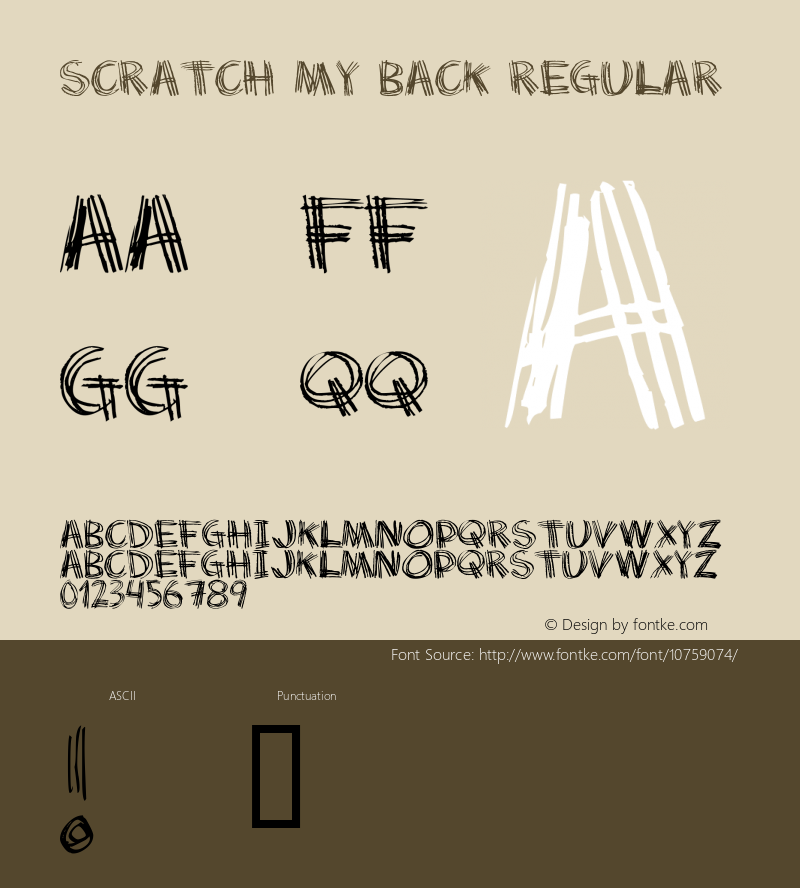 Scratch my back Regular 2 Font Sample