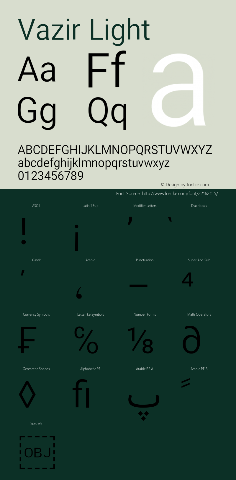 Vazir Light Version 11.0.0 Font Sample