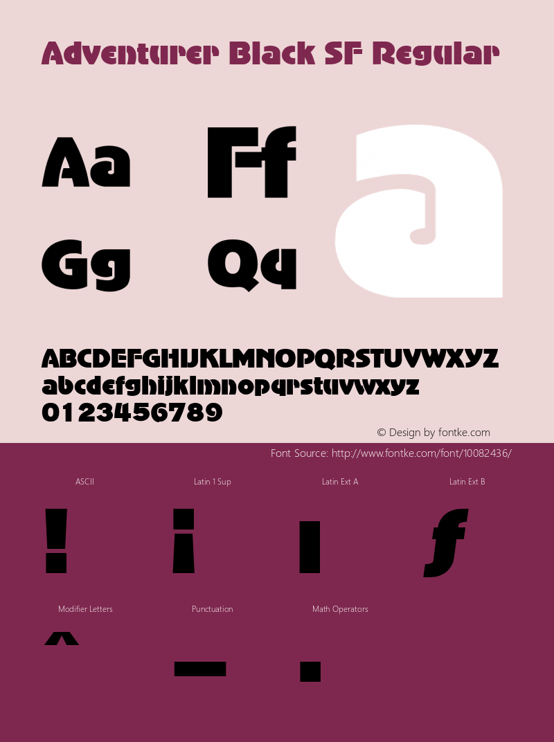 Adventurer Black SF Regular Altsys Fontographer 3.5  21.11.1994 Font Sample