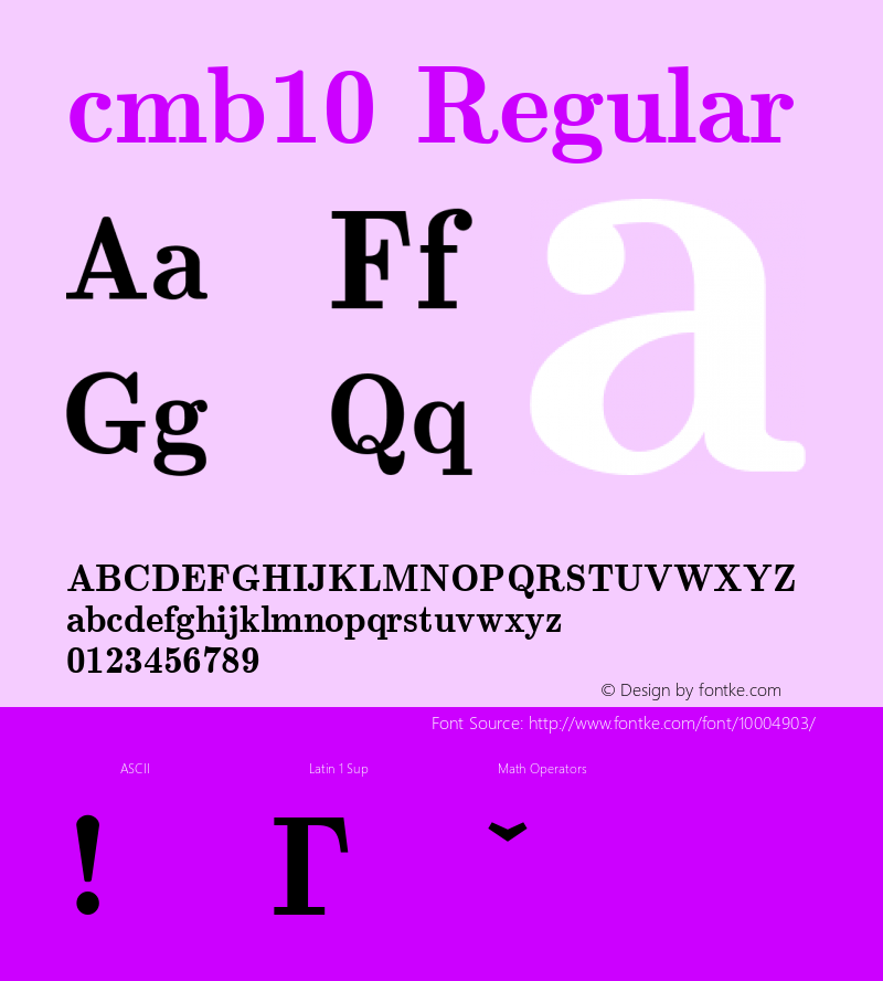 cmb10 Regular 1.1/12-Nov-94 Font Sample