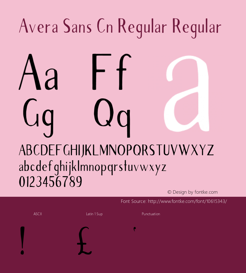 Avera Sans Cn Regular Regular 001.001 Font Sample