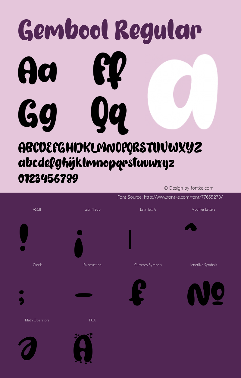 Gembool Version 1.00;July 22, 2020;FontCreator 12.0.0.2563 64-bit Font Sample