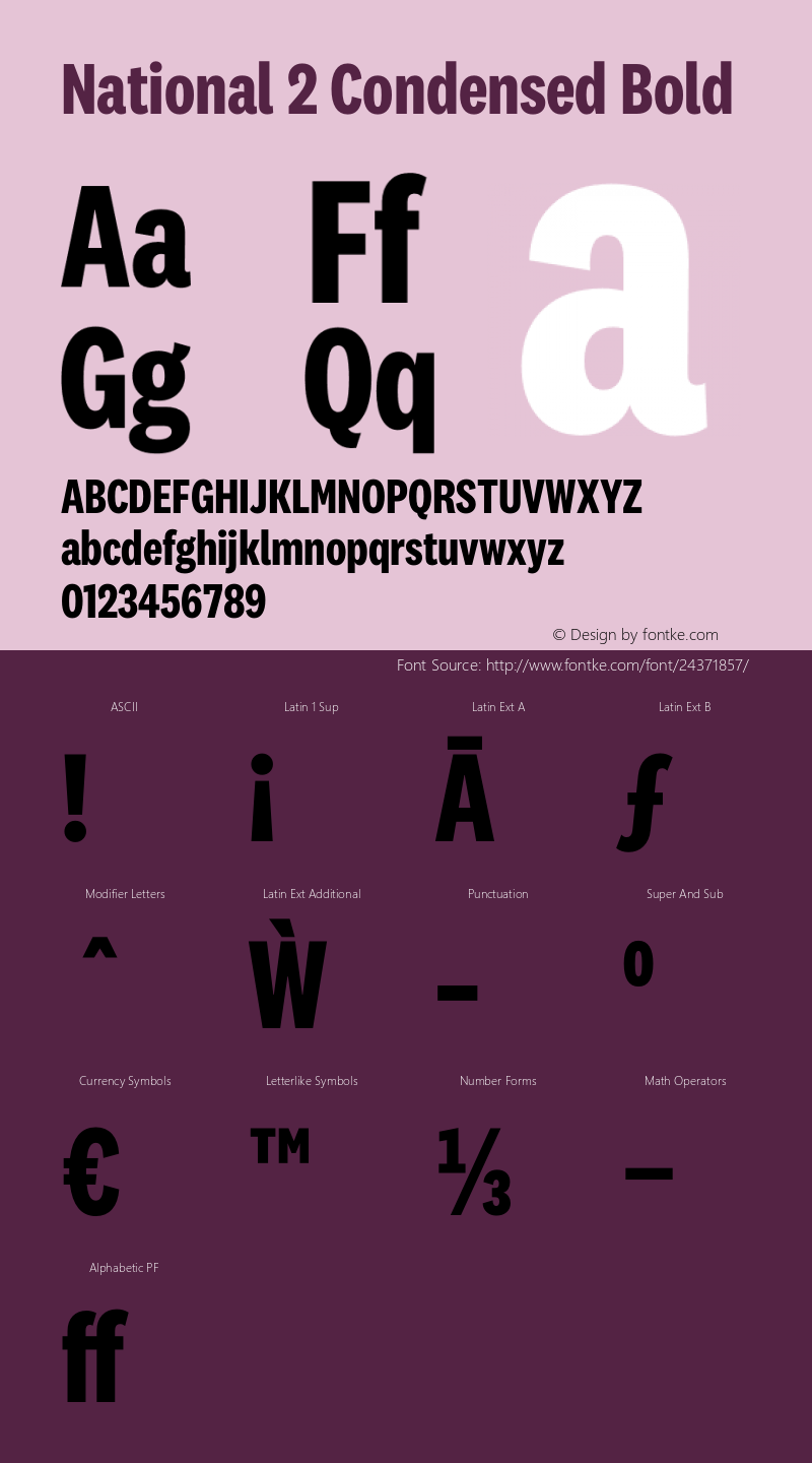 National2Condensed-Bold Version 0.001;0 Font Sample