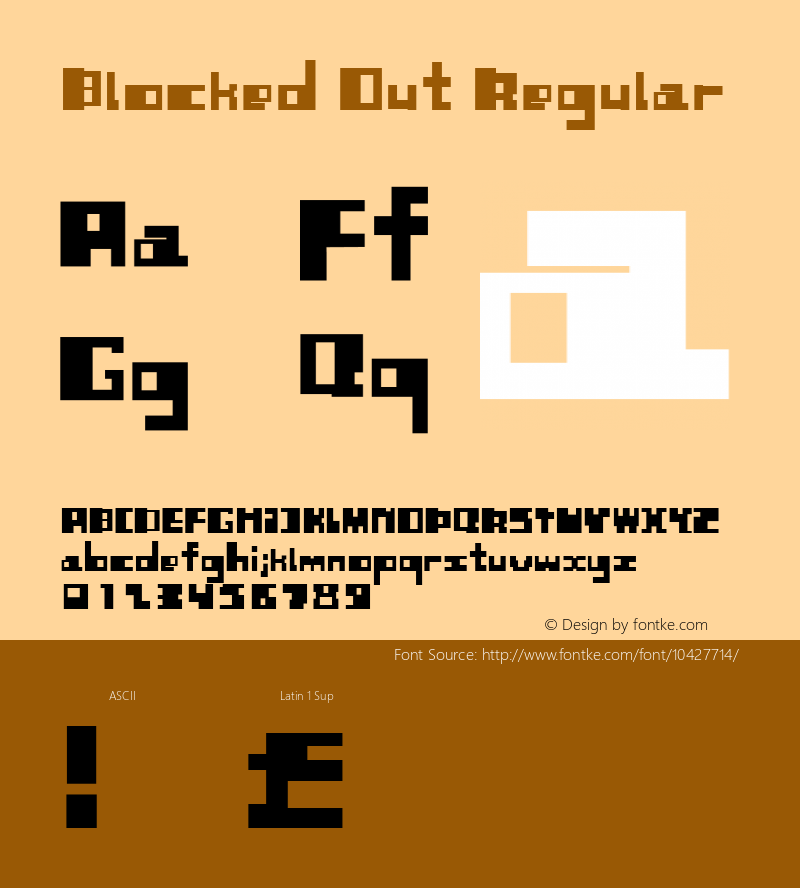 Blocked Out Regular Version 1.00 2012 Font Sample