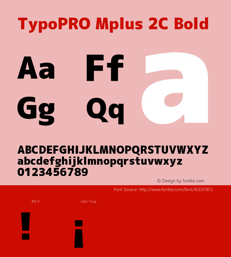 TypoPRO Mplus 2C Bold Version 1.059 Font Sample