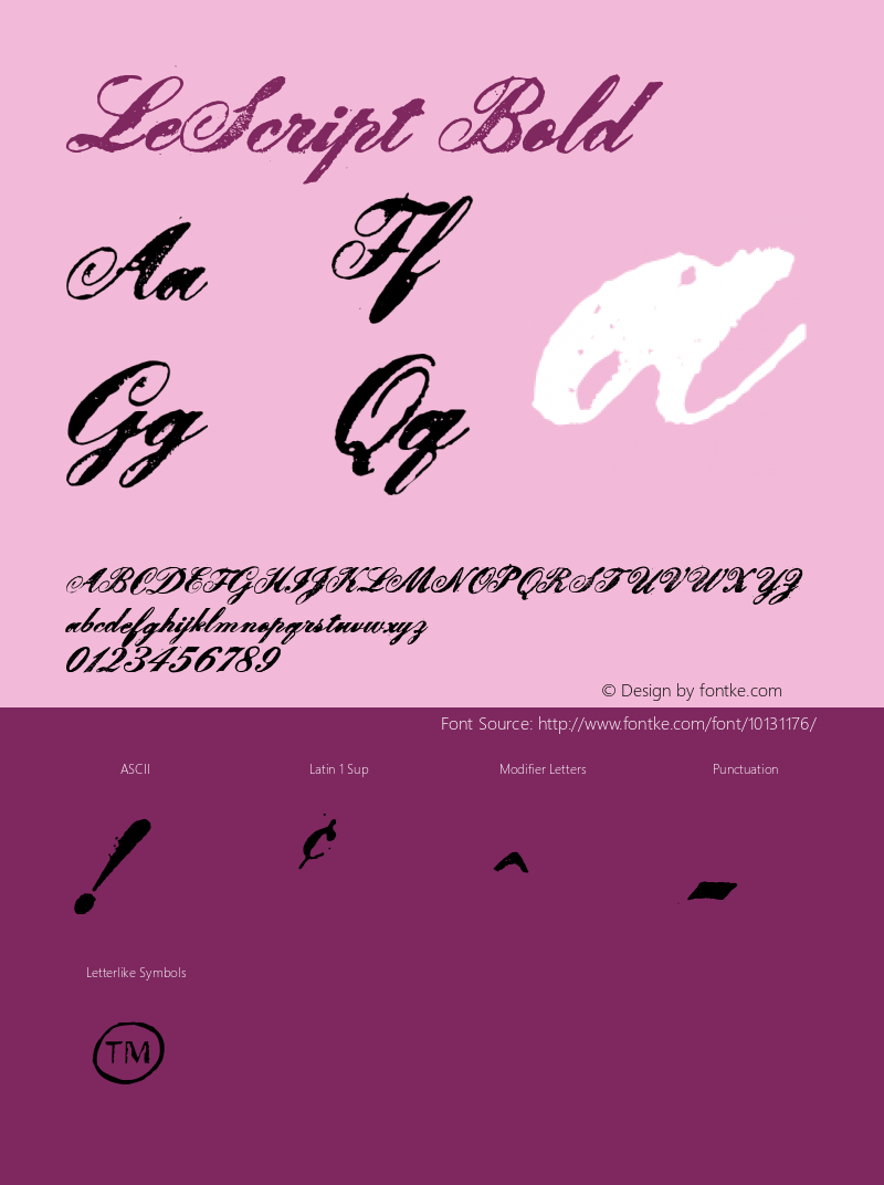 LeScript Bold 001.000 Font Sample