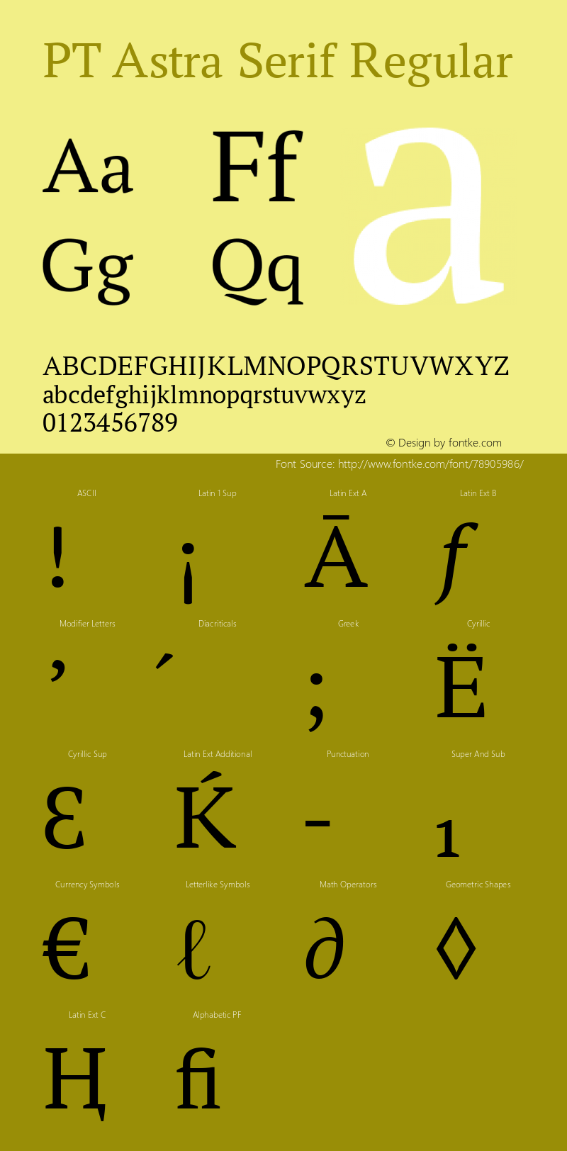 PT Astra Serif Regular Version 1.002 Font Sample
