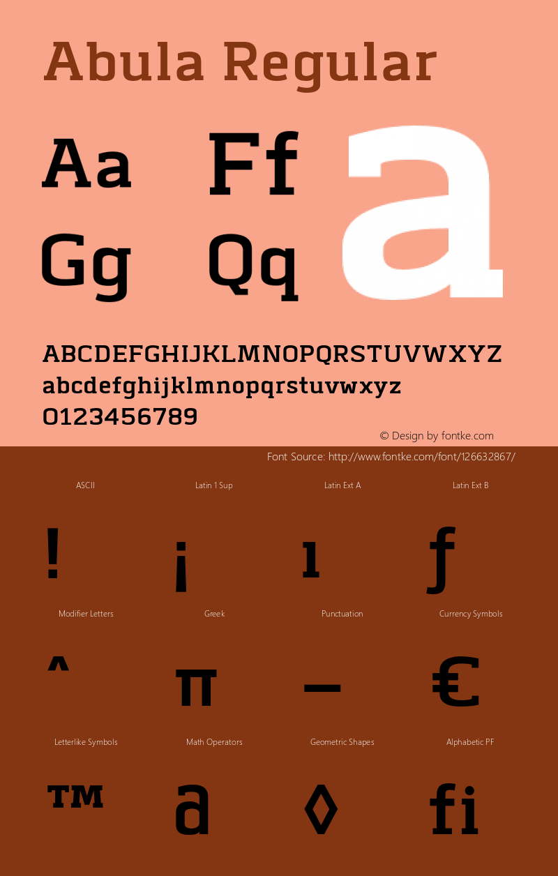 Abula-Regular Version 1.000 Font Sample