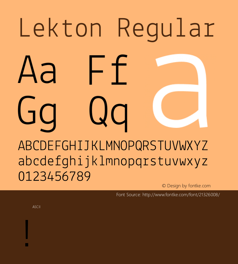 Lekton Regular  Font Sample