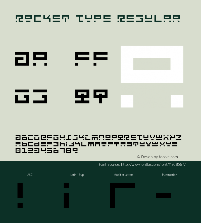 Rocket Type Regular 1 Font Sample