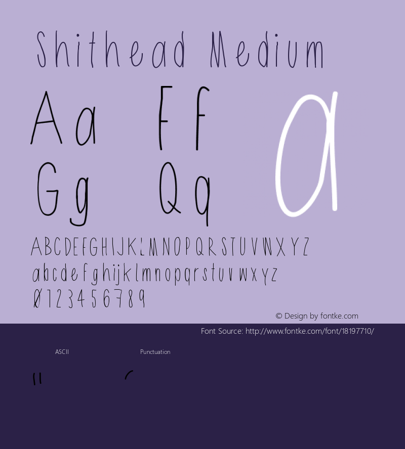 Shithead Medium Version 001.000 Font Sample