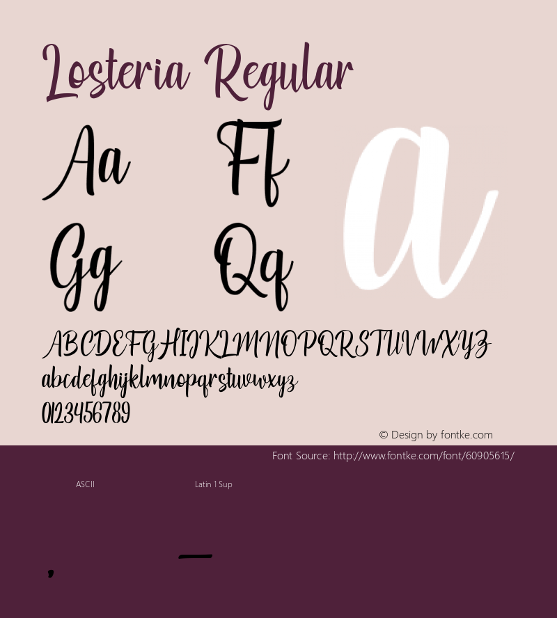 Losteria Version 1.00;April 3, 2020;FontCreator 12.0.0.2565 64-bit Font Sample