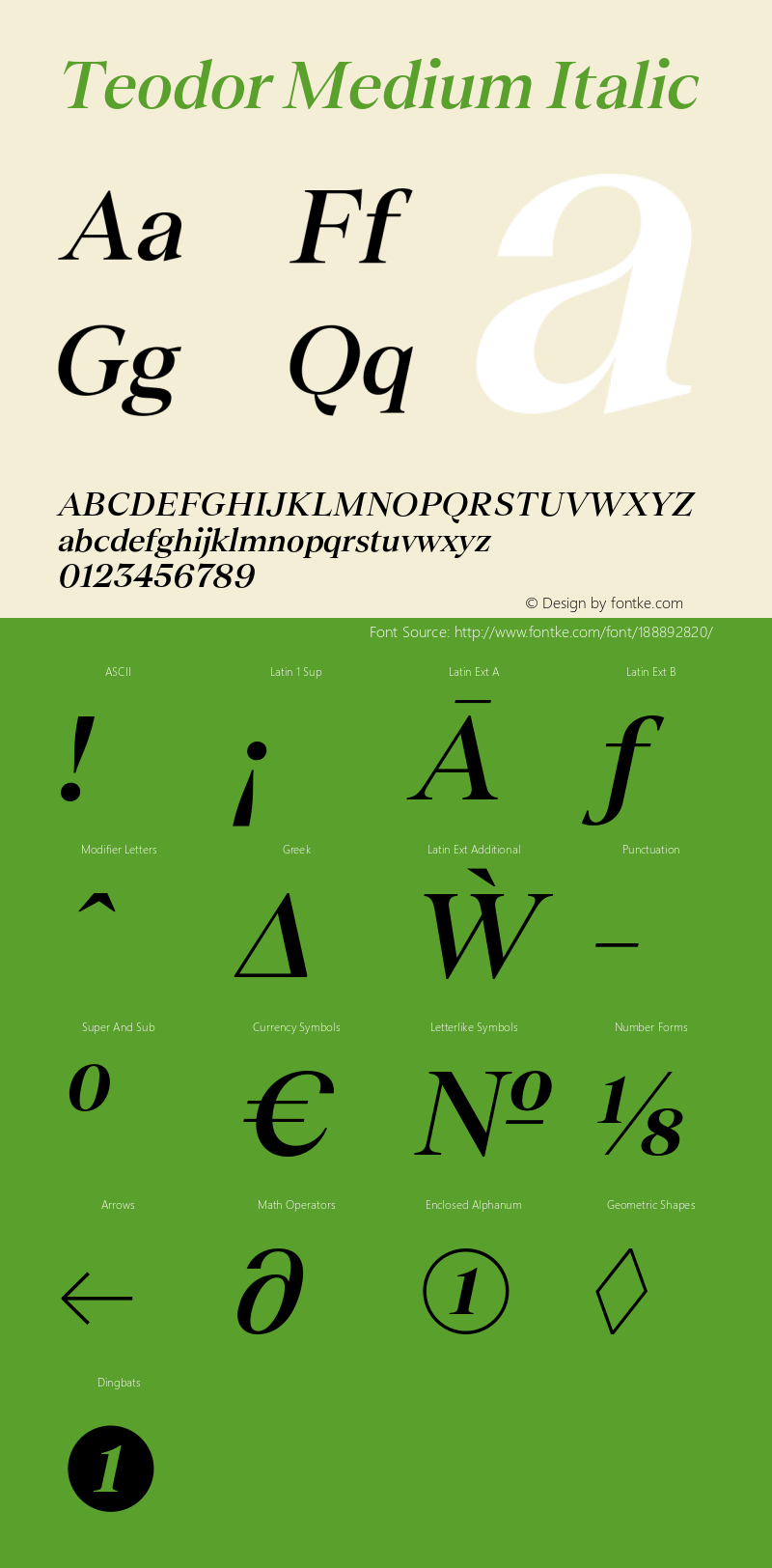 Teodor Medium Italic Version 3.000;FEAKit 1.0图片样张