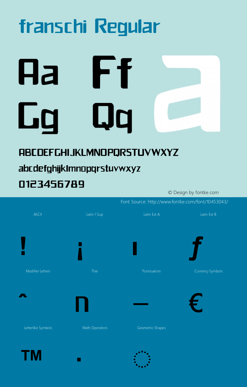 franschi Regular Version 5.001 2012 Font Sample