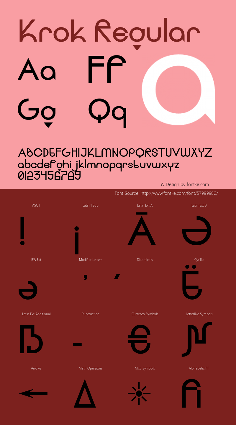 Krok W05 Regular Version 1.00 Font Sample