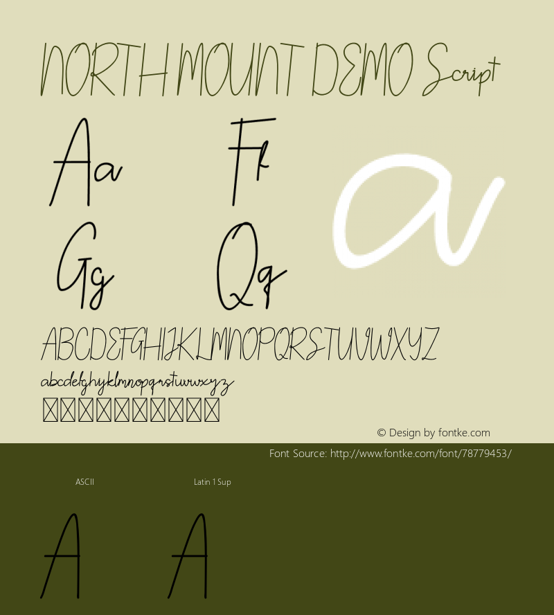 NORTH MOUNT DEMO Script Version 1.002;Fontself Maker 3.1.2 Font Sample