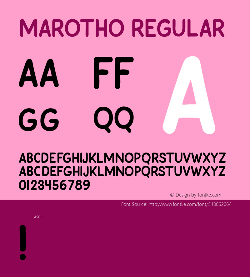 Marotho Version 1.000 Font Sample