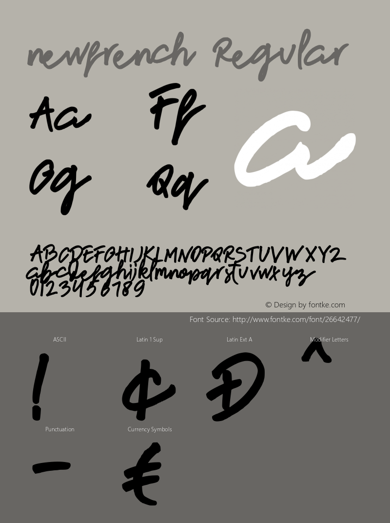 newfrench Version 001.000 Font Sample