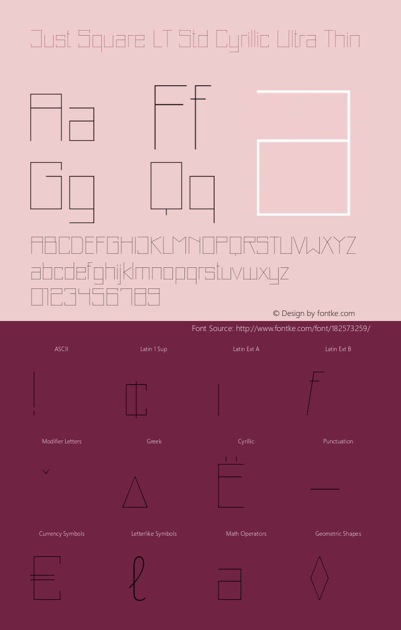 JustSquareLTStd-CyrUltraTh Version 1.200;PS 001.002;hotconv 1.0.38图片样张