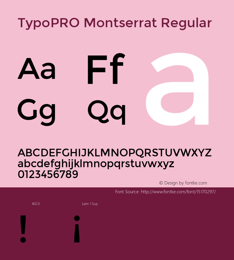 TypoPRO Montserrat Regular Version 2.001 Font Sample