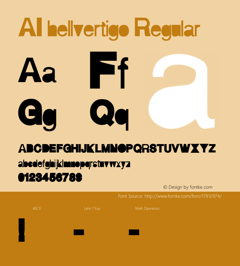 AI hellvertigo Regular Fontographer 4.7 11/30/07 FG4M­0000002045 Font Sample