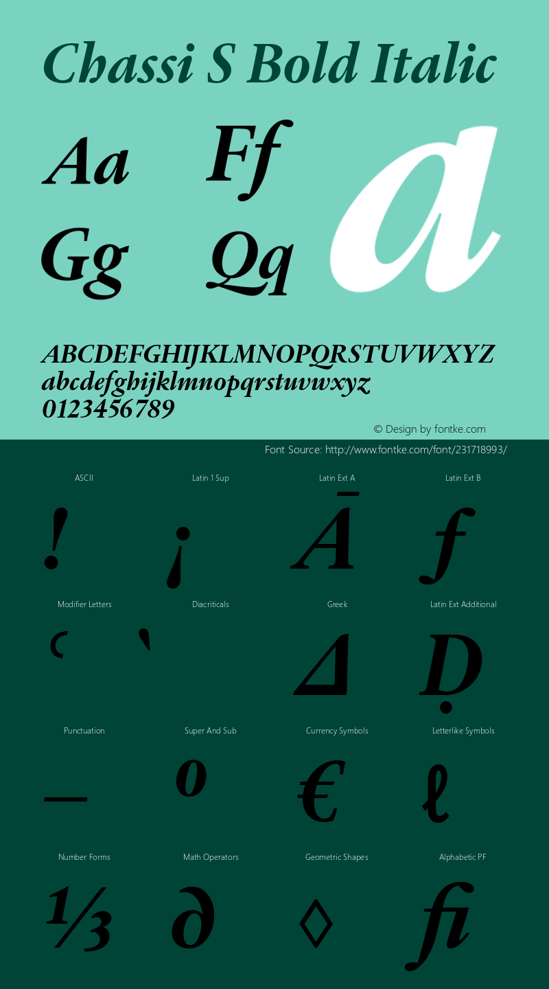 Chassi S Bold Italic Version 1.002图片样张