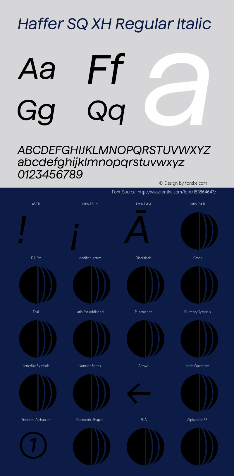 Haffer SQ XH Regular Italic Version 1.004;FEAKit 1.0图片样张