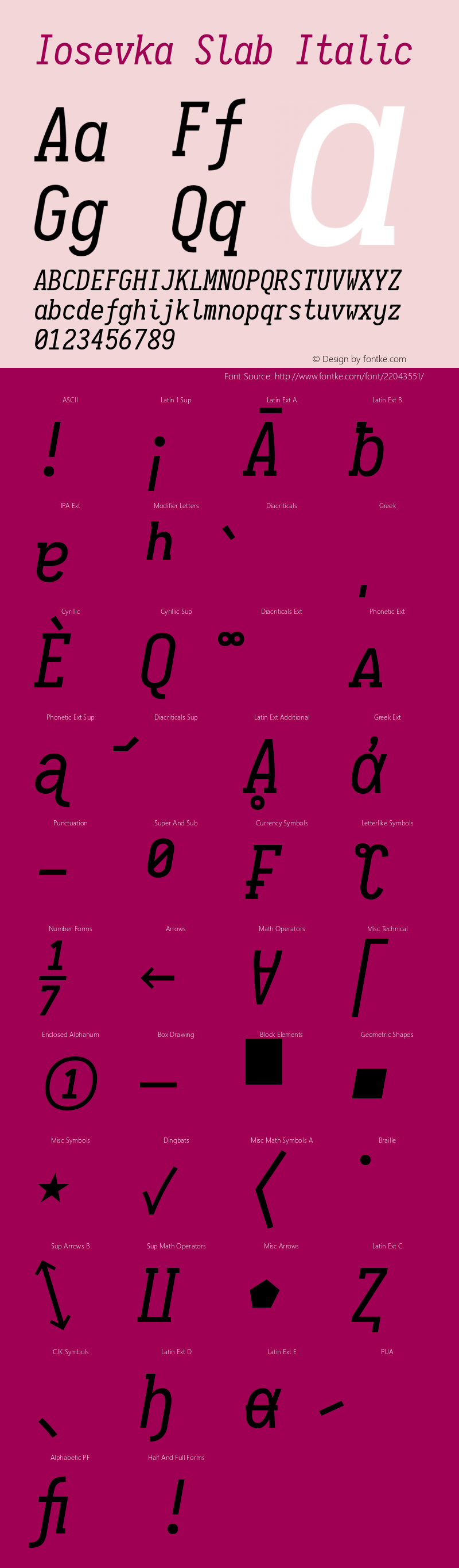 IosevkaCC Slab Italic 1.13.0; ttfautohint (v1.6) Font Sample