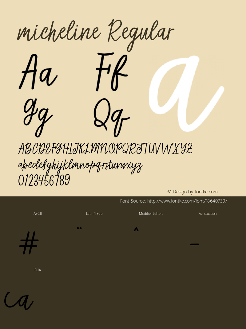 micheline Regular Version 1.000 Font Sample