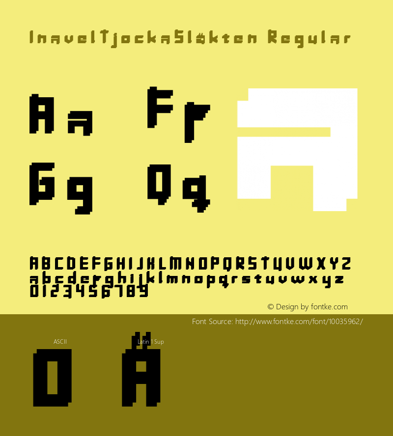 InavelTjockaSläkten Regular . Font Sample