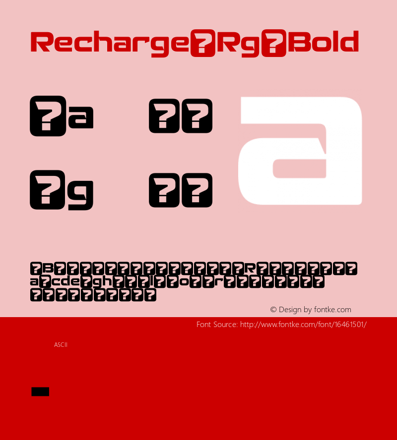Recharge Rg Bold Version 1.000 Font Sample