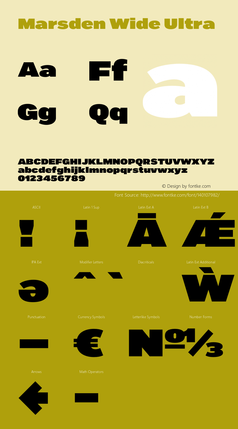 Marsden Wide Ultra Version 1.000 | wf-rip DC20190605 Font Sample