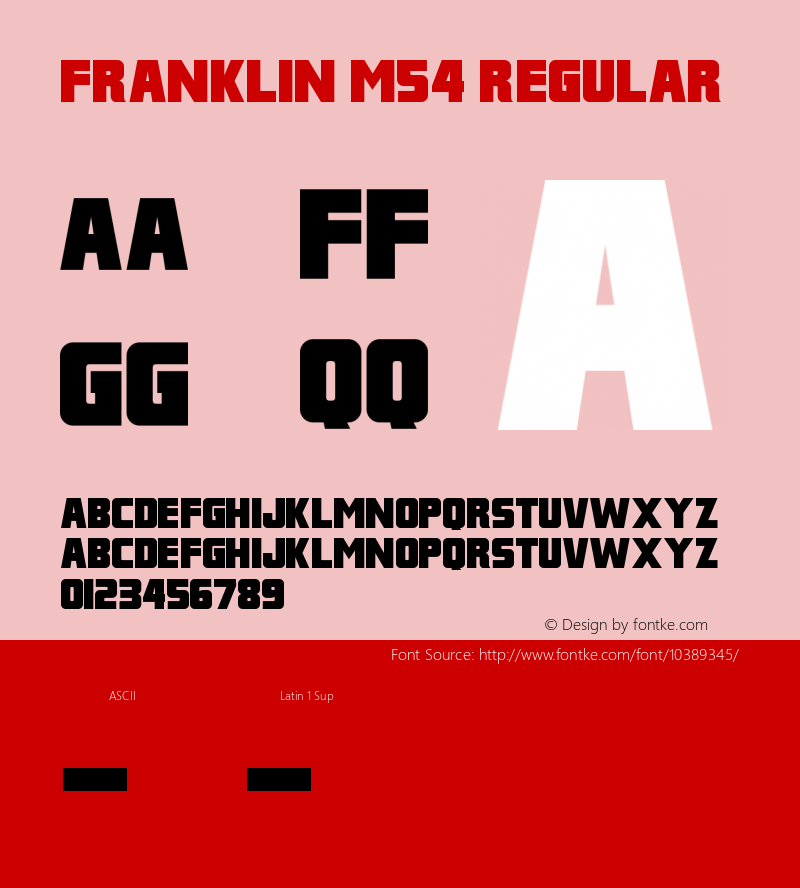Franklin M54 Regular Version 1.00 November 27, 2010, initial release Font Sample