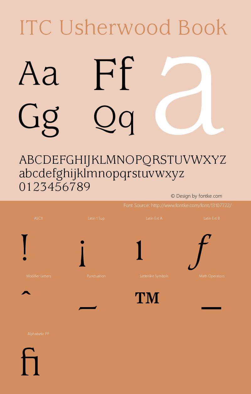 ITC Usherwood Book Version 001.000 Font Sample