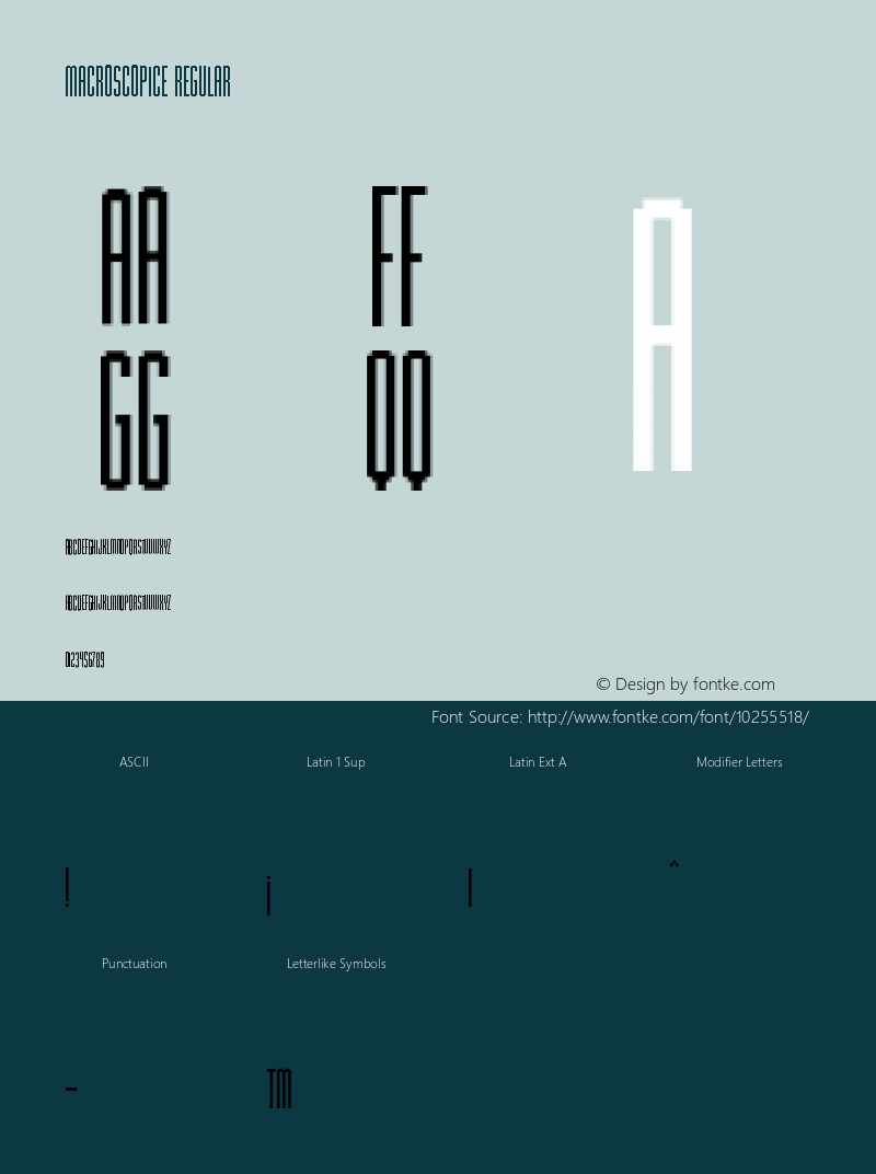 MacroscopicE Regular Version 001.000 Font Sample