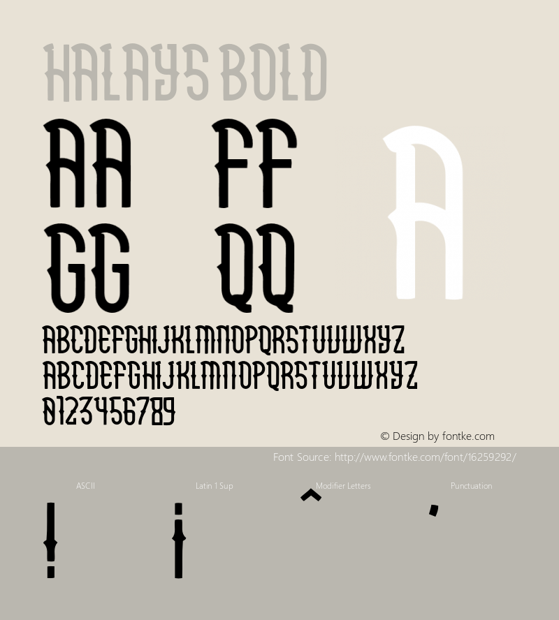 halays Bold Version 1.000;PS 001.001;hotconv 1.0.56 Font Sample