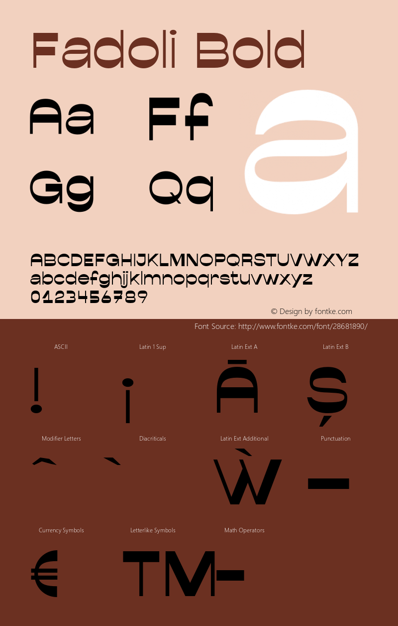 Fadoli Bold Version 1.000;PS 001.000;hotconv 1.0.88;makeotf.lib2.5.64775 Font Sample