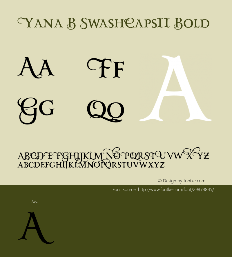 Yana B SwashCapsII Bold Version 001 Font Sample