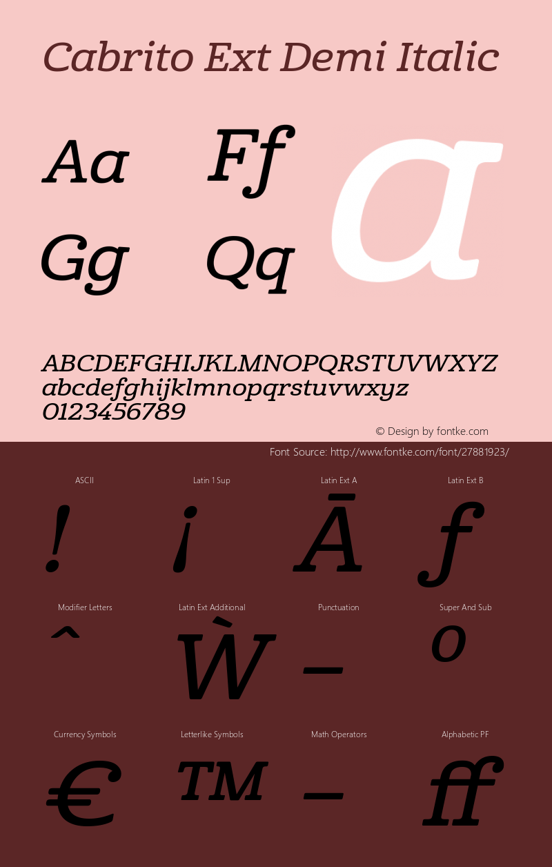 Cabrito-ExtDemIt Version 001.001 Font Sample