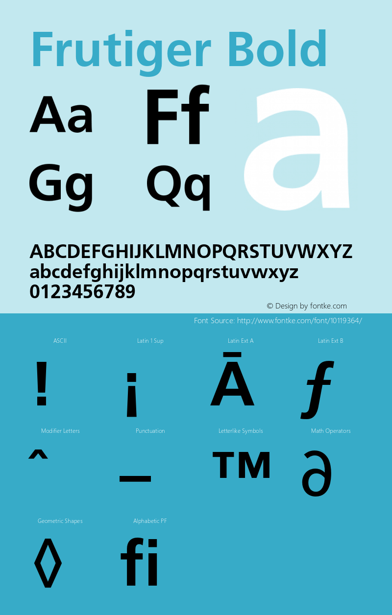 Frutiger Bold 001.000 Font Sample