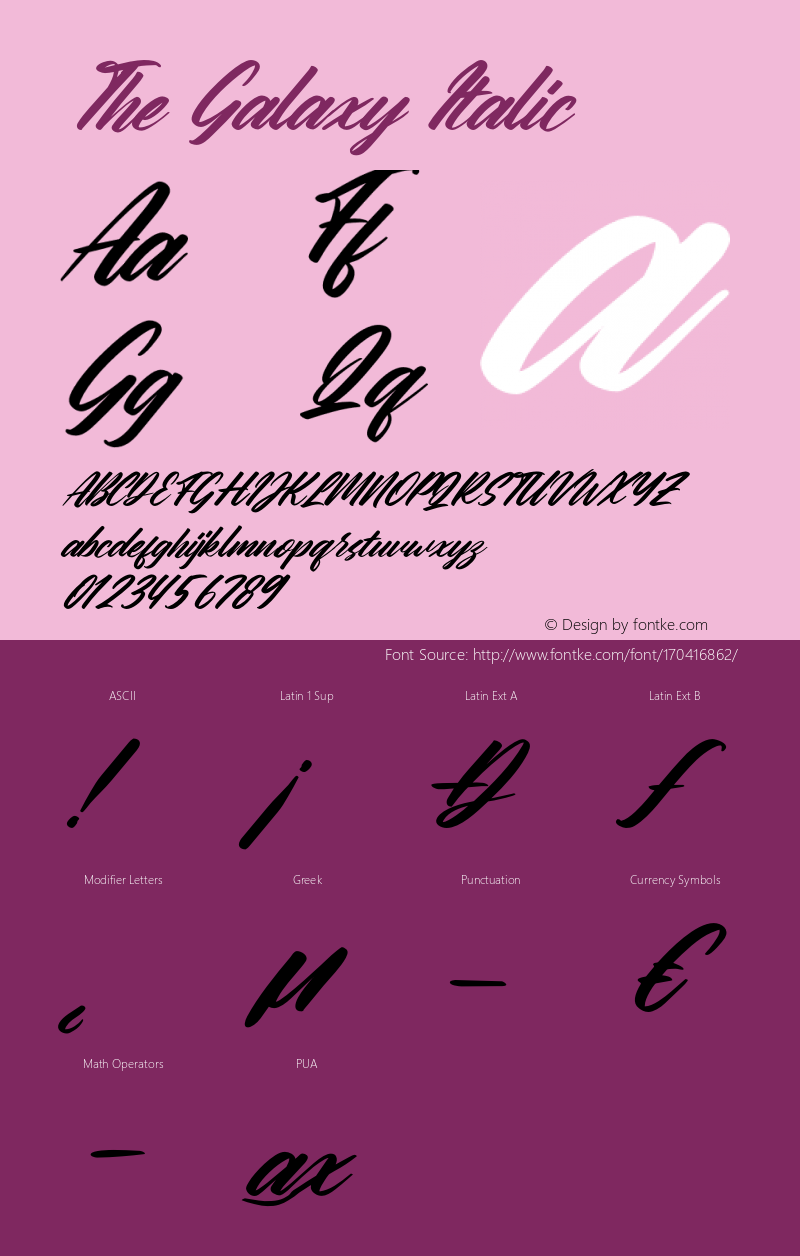 The Galaxy Italic Version 1.00;January 9, 2021;FontCreator 12.0.0.2563 64-bit图片样张