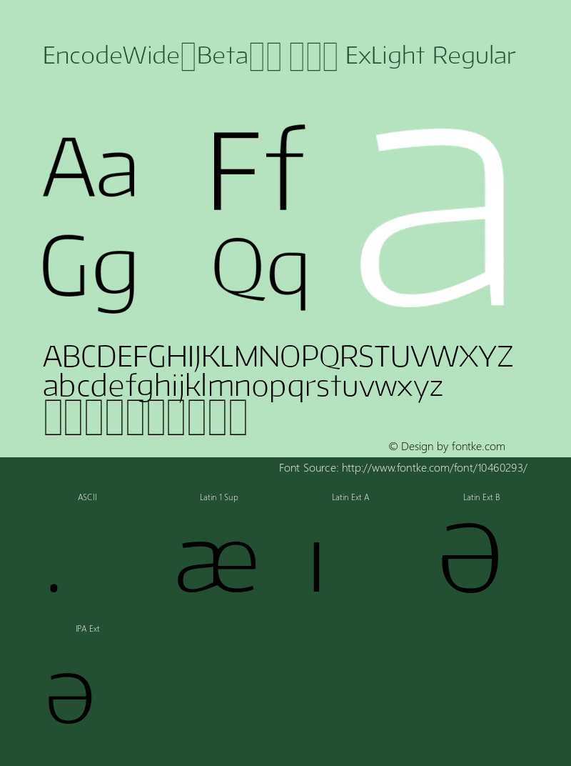 EncodeWide-Beta33 200 ExLight Regular Version 1.001;PS 001.001;hotconv 1.0.70;makeotf.lib2.5.58329 DEVELOPMENT Font Sample