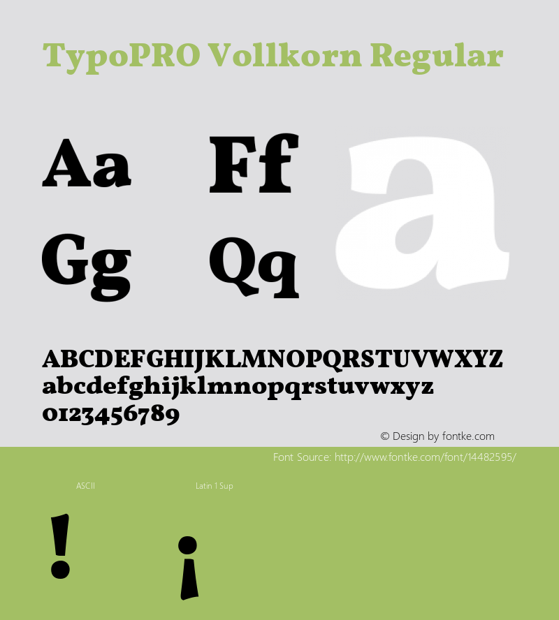 TypoPRO Vollkorn Regular Version 2.001 Font Sample