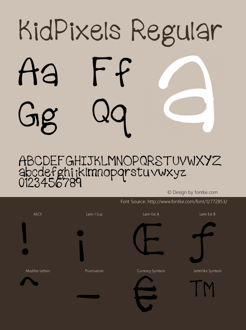 KidPixels Regular Version 1.0 Font Sample