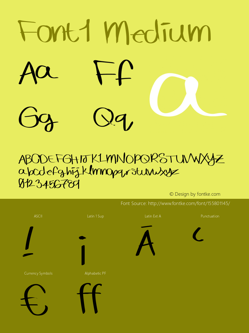 Font1 Version 001.000 Font Sample