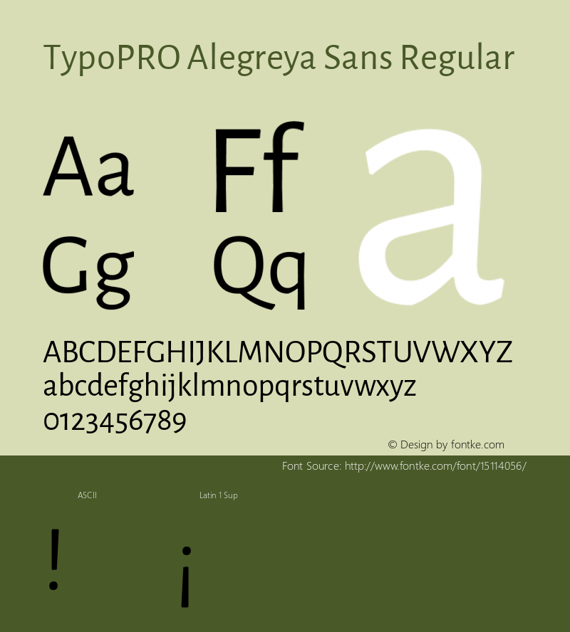 TypoPRO Alegreya Sans Regular Version 1.000;PS 001.000;hotconv 1.0.70;makeotf.lib2.5.58329 DEVELOPMENT Font Sample