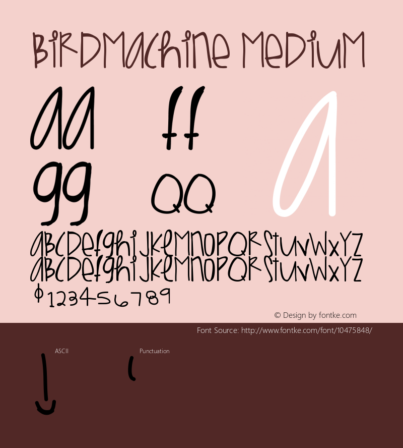 BirdMachine Medium Version 001.000 Font Sample