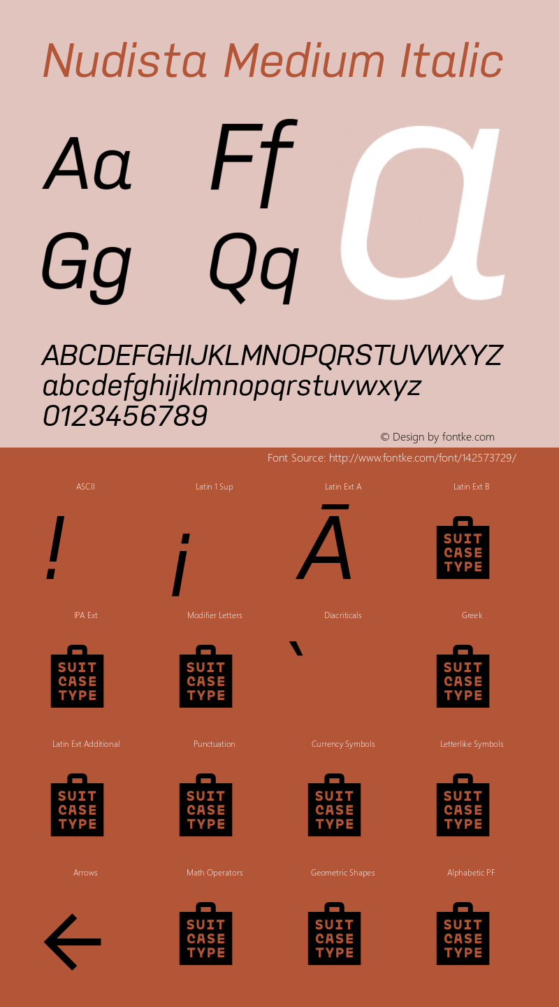 Nudista Medium Italic Version 1.100;hotconv 1.0.109;makeotfexe 2.5.65596 Font Sample